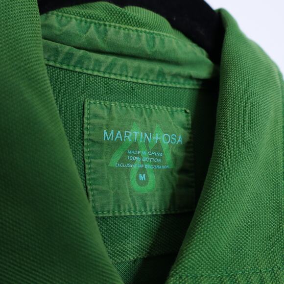 MARTIN + OSA Short Sleeve Polo Green Collared Lightweight Knit Casual Men's M - Picture 7 of 8